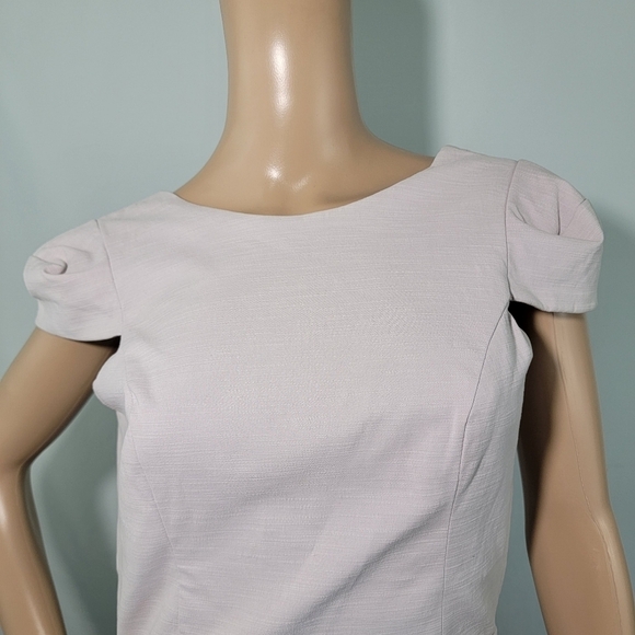 CORPOREUM Women's Light Gray Bodycon Ruched Knee Length Dress Size 40 - Picture 3 of 12